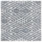 Safavieh Micro-Loop MLP611M 5" Square Blue and Ivory Area Rug, , large