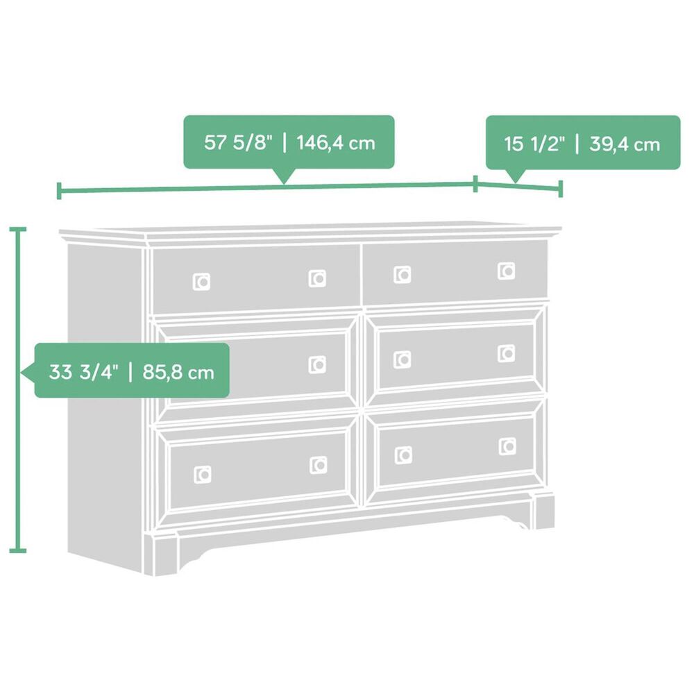 Sauder Palladia 6 Drawer Dresser in Vintage Oak, , large