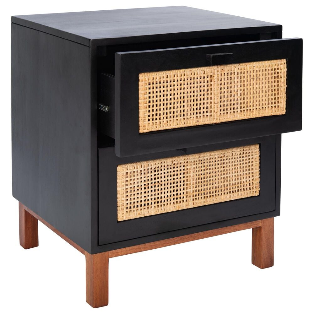 Safavieh Tegan 2-Drawer Nightstand in Black, , large