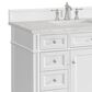 James Martin Brittany 84" Double Bathroom Vanity in Bright White with 3 cm Eternal Jasmine Pearl Top, Rectangular Sinks and FreePower Wireless Charger, , large