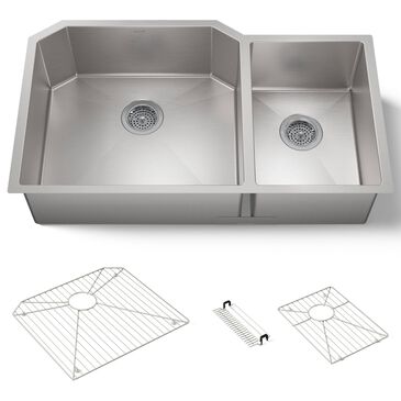 Kohler Strive 35.5" Undermount Double Bowl Kitchen Sinks in Stainless Steel, , large