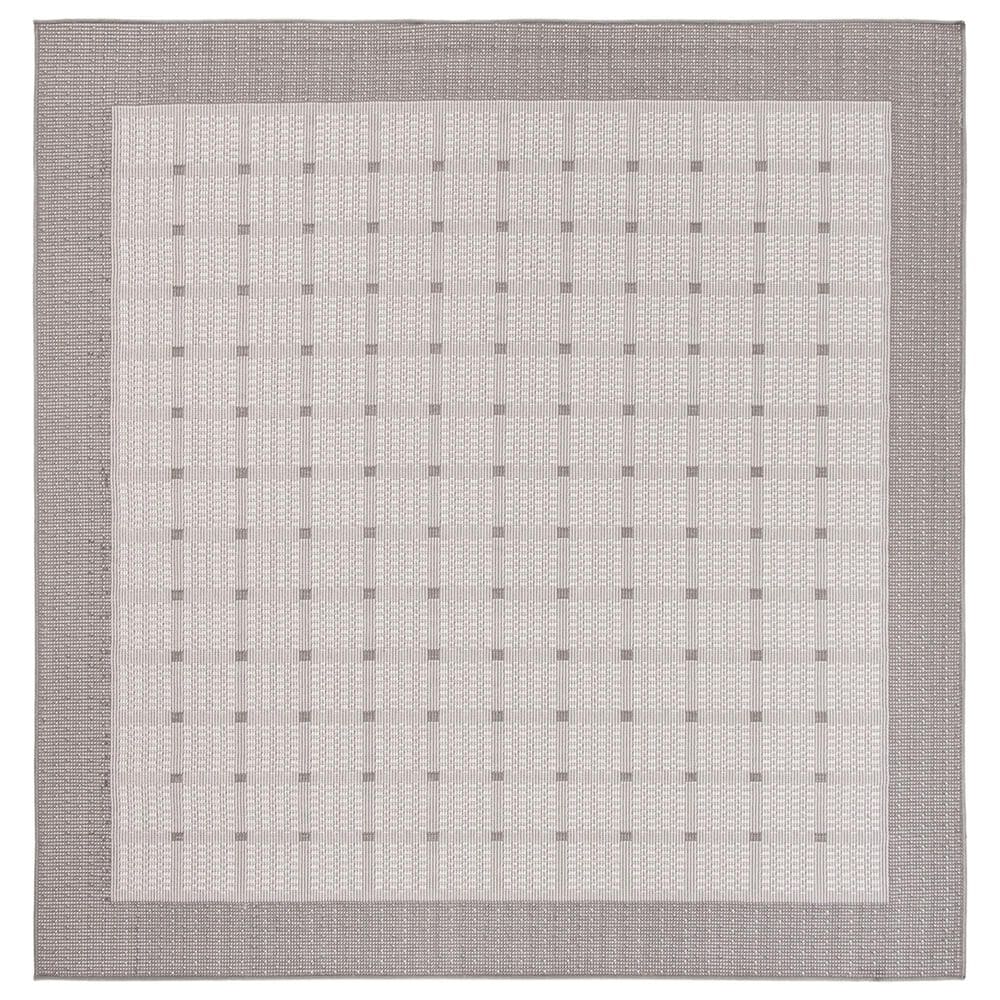 Safavieh Bermuda BMU801F 5" Square Grey and Ivory Indoor/Outdoor Area Performance Rug, , large