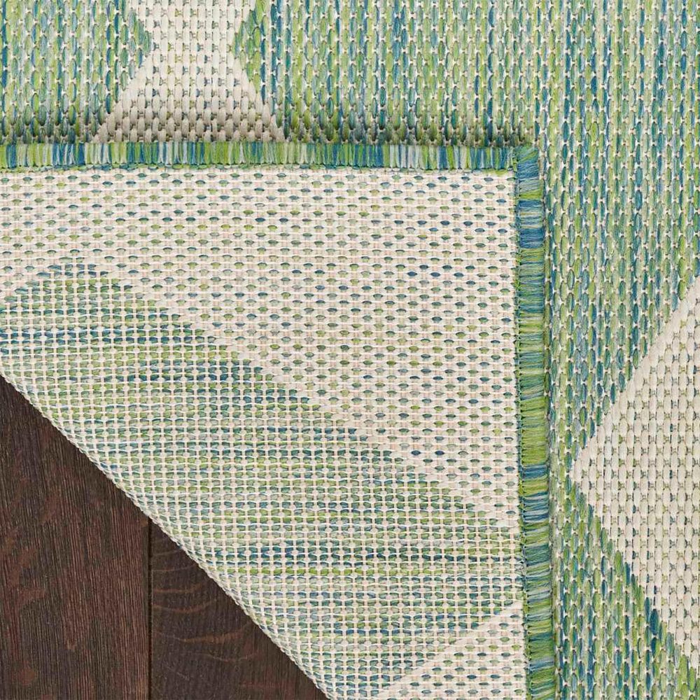 Nourison Positano Geometric Blue and Green 8&#39; x 10&#39; Indoor/Outdoor Area Rug, , large