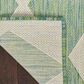 Nourison Positano Geometric Blue and Green 8" x 10" Indoor/Outdoor Area Rug, , large
