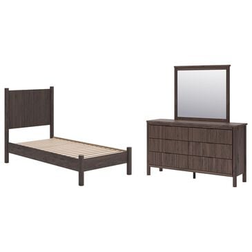 Ashley Pamytta 3-Piece Twin Panel Platform Bedroom Set in Rich Brown, , large
