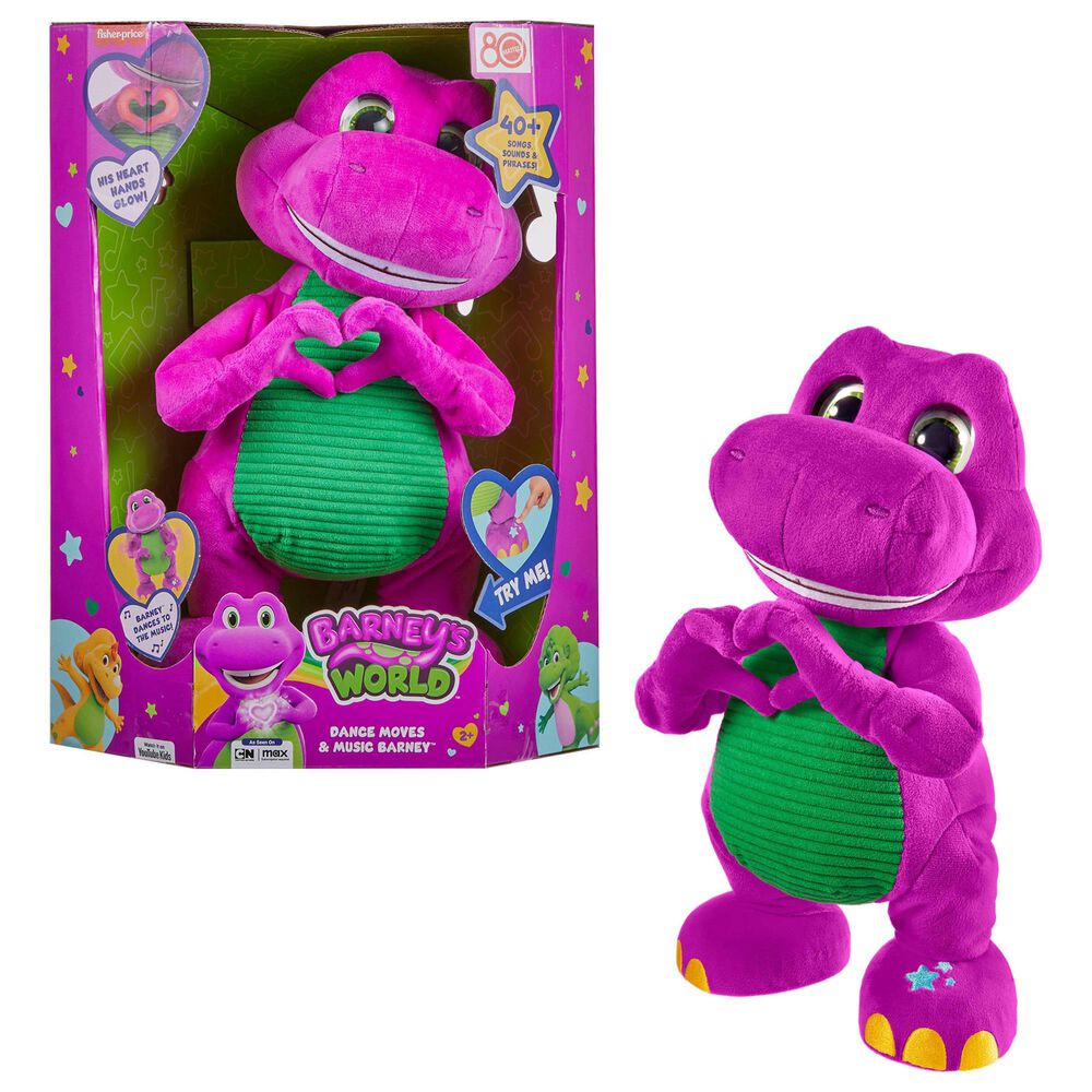 Fisher Price Barney"s World Dance Moves Music Barney Plush in Multicolor, , large