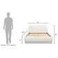 Jennifer Taylor Home Roman Queen Platform Bed with Ivory White Upholstered in Natural Whitewashed, , large