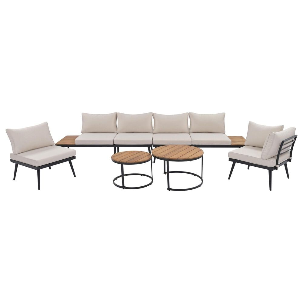 HOMLUX 6-Piece Outdoor Sectional Set in Beige, , large