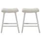 Office Star Products Coley 24" Counter Stool with Cream Pin Stripe Cushion Seat in White Wash (Set of 2), , large