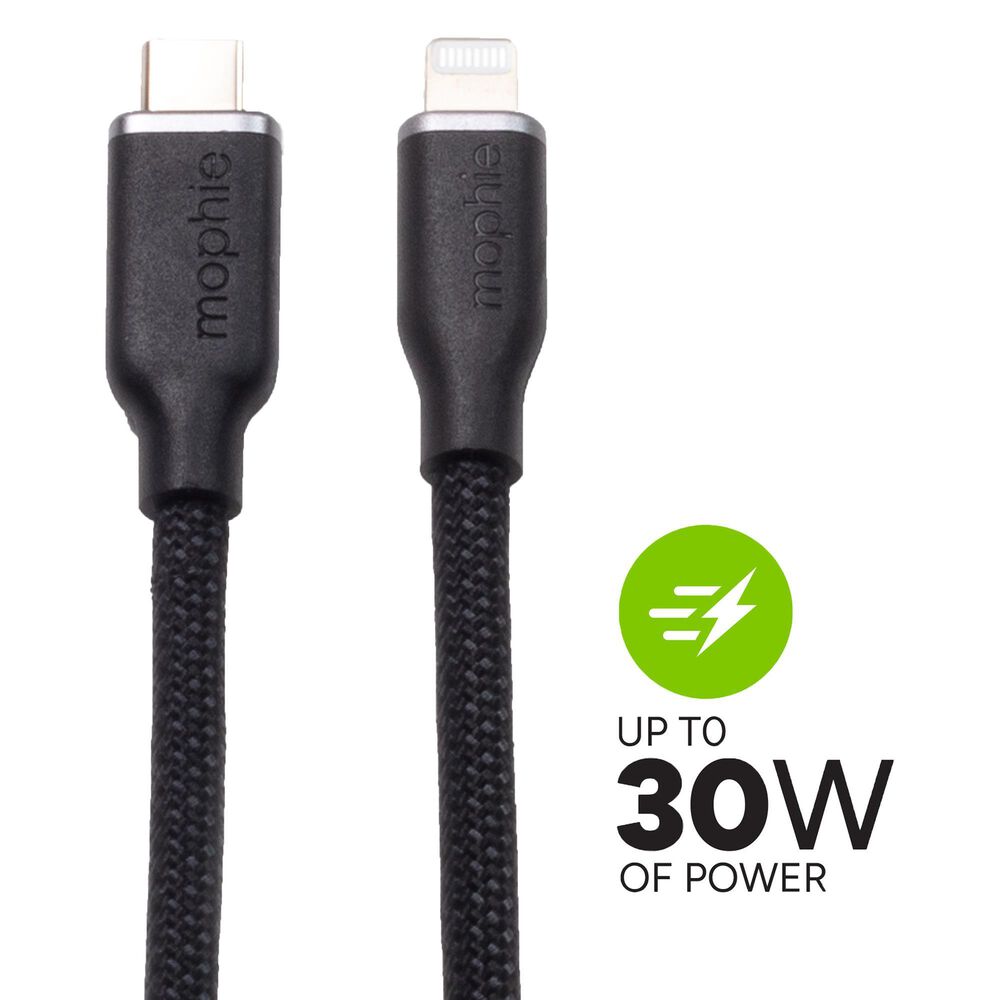 Mophie 6 Ft. USB C To Apple Lightning Cable in Black, , large
