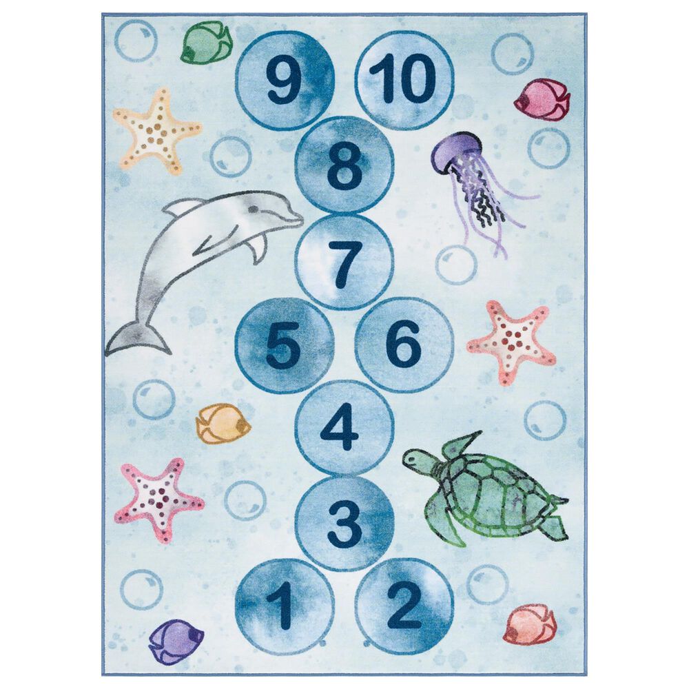 Safavieh Kids Playhouse 6"7" x 9" Blue and Grey Rug, , large