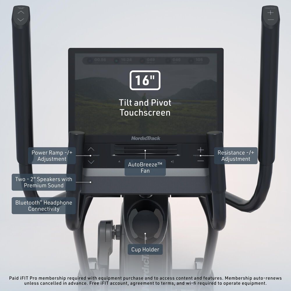 NordicTrack AirGlide 16 Elliptical with iFIT, , large