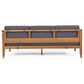 Hearth and Haven Aston Outdoor Sofa with Teak Frame in Gray, , large