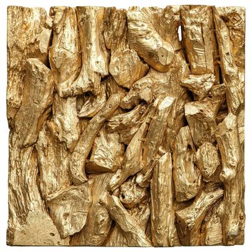 Uttermost Rio 23.62" Square Wood Wall Decor in Gold Leaf, , large