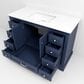 Lexora Home Dukes 48" Single Bathroom Vanity in Navy Blue with 2 cm White Quartz Top and Rectangular Sink, , large