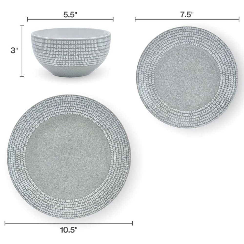 Lifetime Brands Felicity 12-Piece Dinnerware Set in Gray, , large