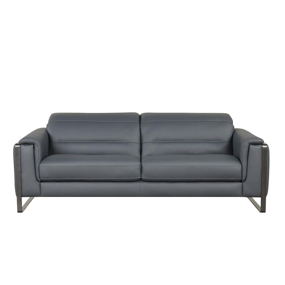 Nicoletti Calia Sofas Eminence Stationary Leather Sofa in Blu, , large