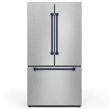 THOR KITCHEN Gordon Ramsay 20.3 Cu. Ft. Counter Depth French Door Refrigerator with Navy Blue Handle Kit in Stainless Steel, , large