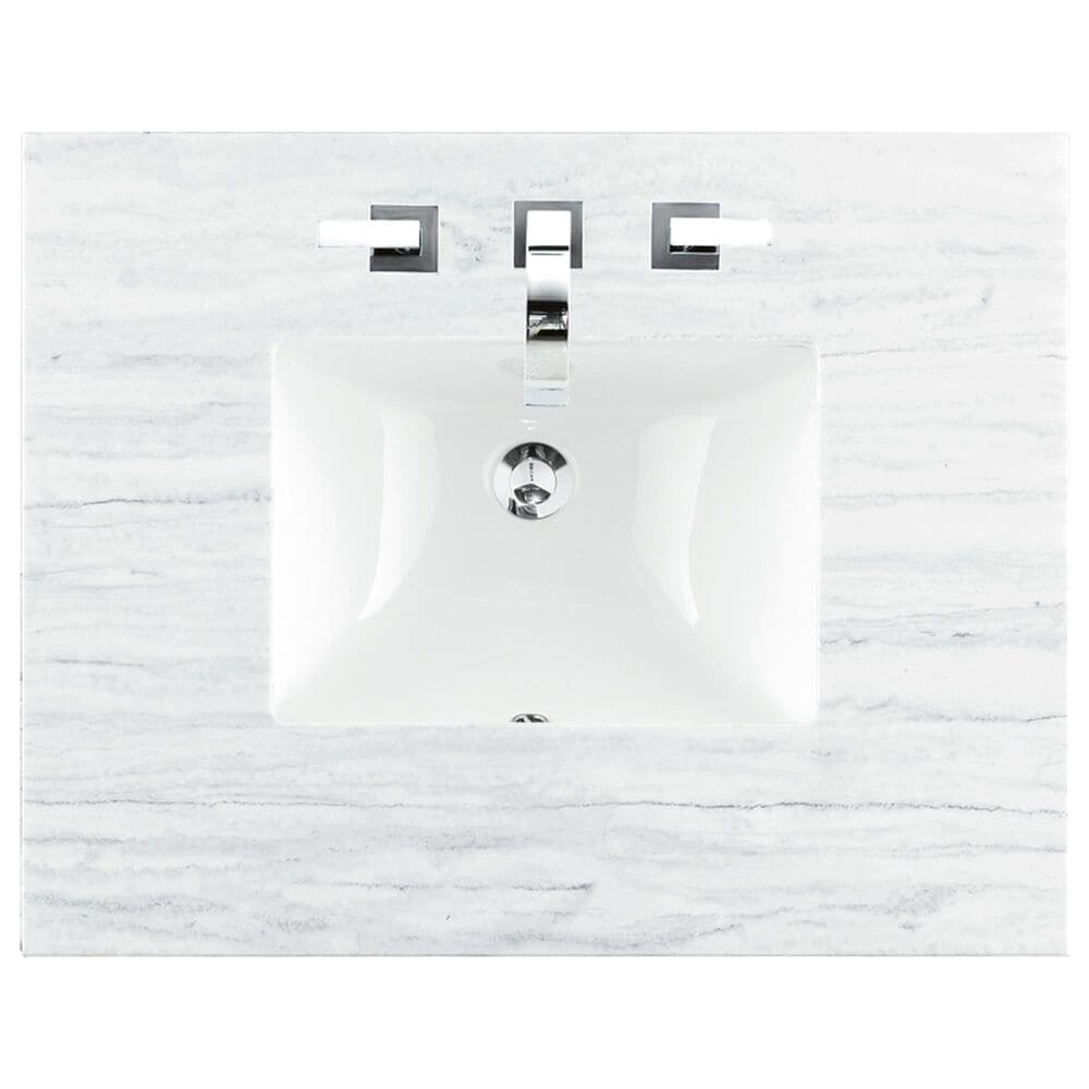 James Martin Vanities Breckenridge 30&quot; Single Bathroom Vanity in Serenity Blue with 3 cm Arctic Fall Solid Surface Top and Rectangular Sink, , large