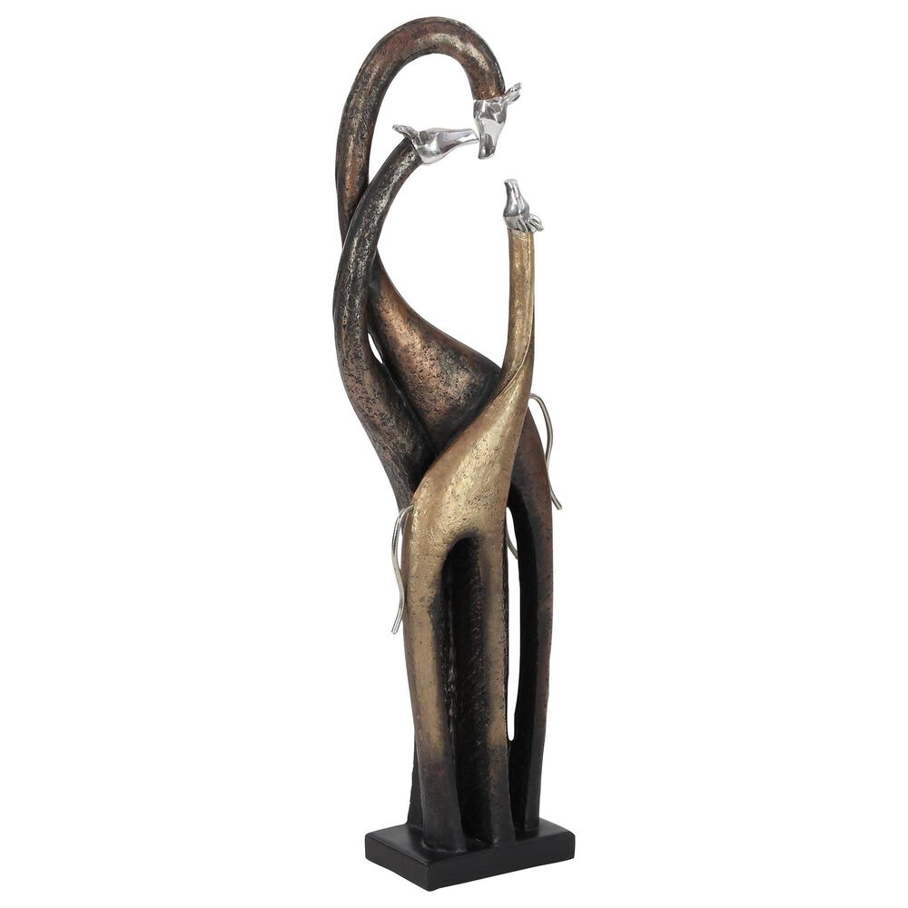 Maple and Jade Eclectic Giraffe Sculpture in Copper, Brass and Silver, , large