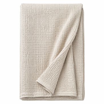Trade Linker Full/Queen Waffle Weave Knit Throw Blanket in Stone, , large