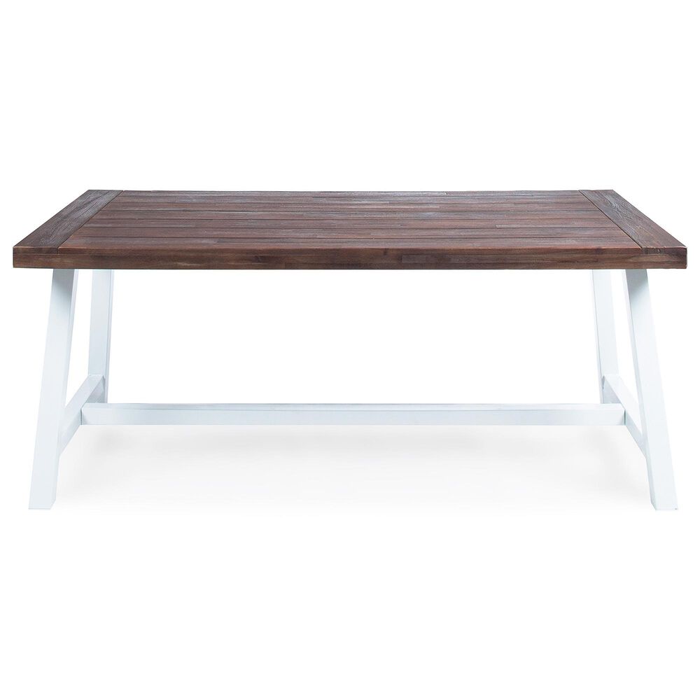 Hearth and Haven Carlie Outdoor Dining Table in Brown and White - Table Only, , large