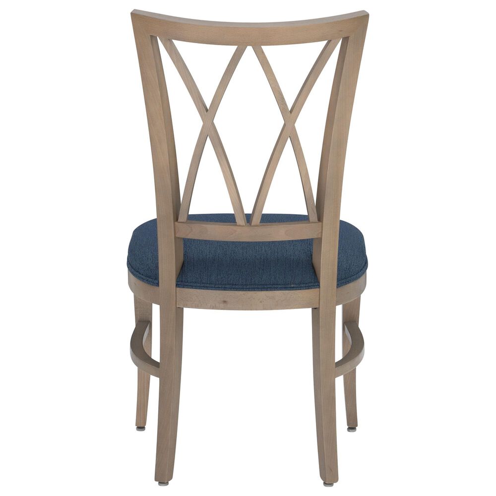Linon Home Decor Andes Side Chair with Navy Cushion Seat in Natural, , large