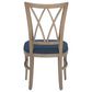 Linon Home Decor Andes Side Chair with Navy Cushion Seat in Natural, , large