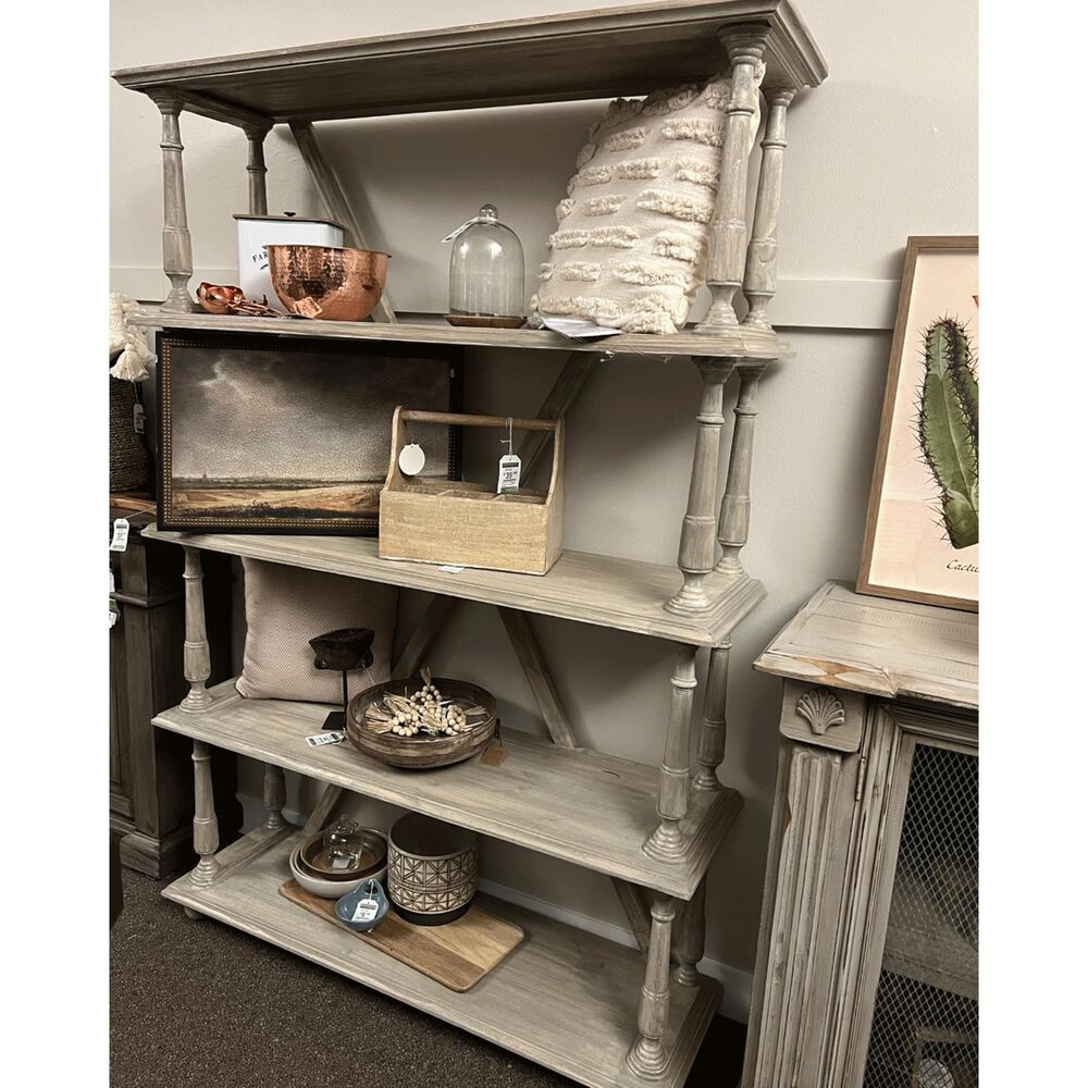 Santa Fe Rustic Pedestal Bookshelf in Medium Carded, , large