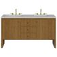 James Martin Hudson 60" Double Bathroom Vanity in Honey Oak with 3 cm Eternal Jasmine Pearl Silestone Top, Rectangular Sinks and FreePower Wireless Charger, , large