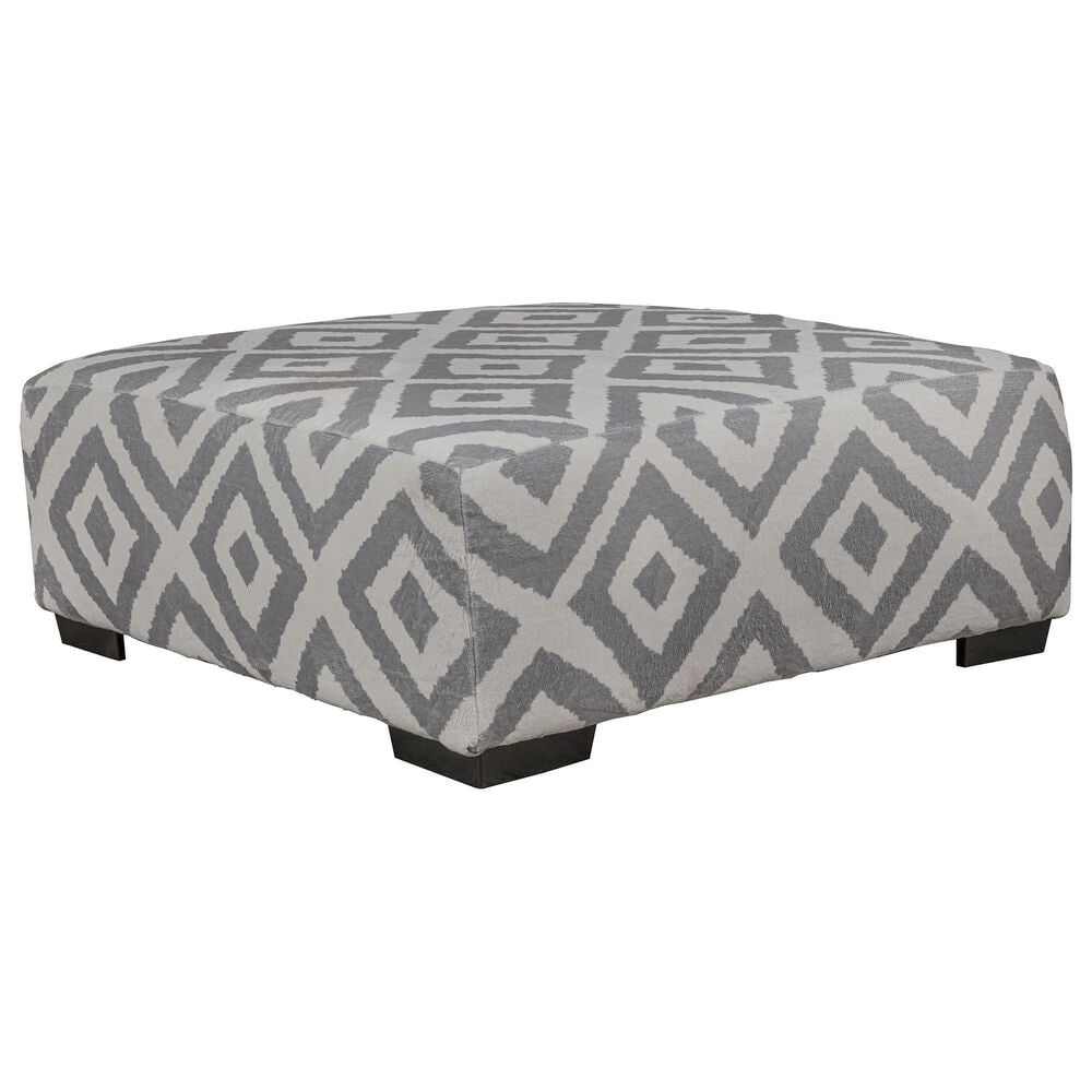 Albany Furniture Cocktail Ottoman in Silver and White, , large