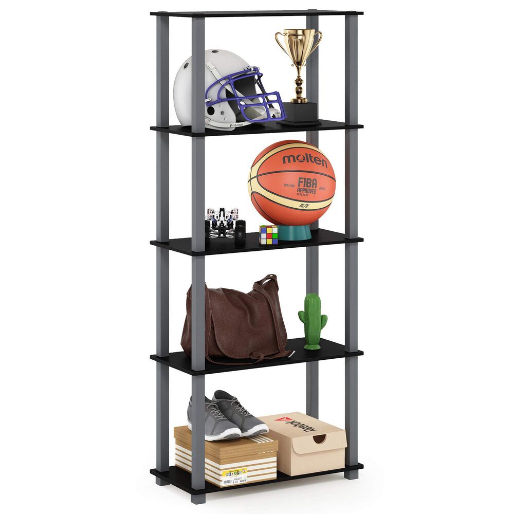 HOMLUX 5-Tier Display Rack in Black and Grey, , large