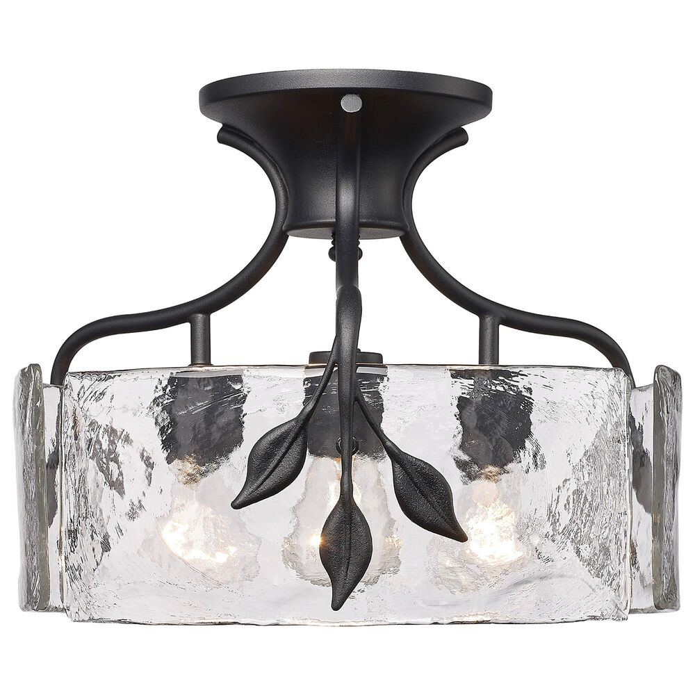 Golden Lighting Calla 3-Light Semi-Flush in Natural Black, , large