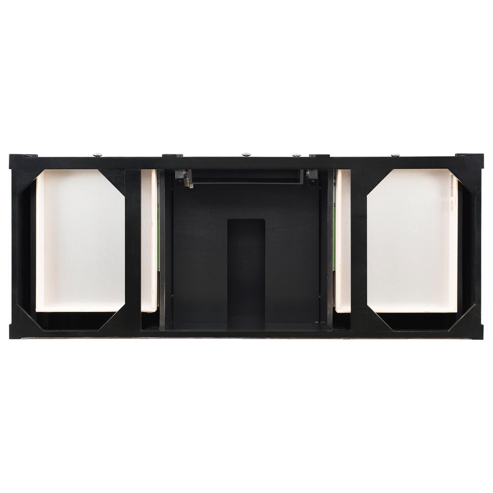 James Martin Vanities Brittany 60&quot; Single Bathroom Vanity in Black Onyx with 3 cm Parisien Bleu Quartz Top and Rectangular Sink, , large