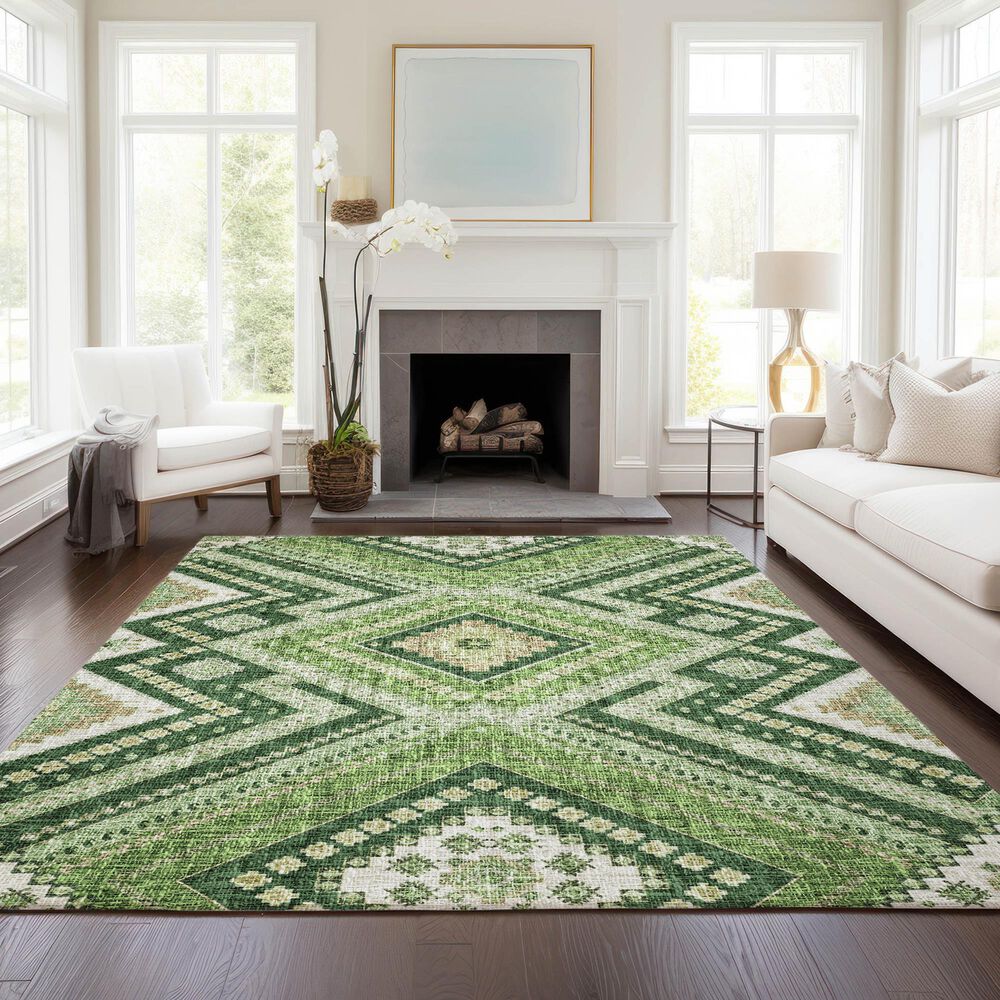 Dalyn Rug Company Portico PO5 Green 3&#39; x 5&#39; Area Rug, , large
