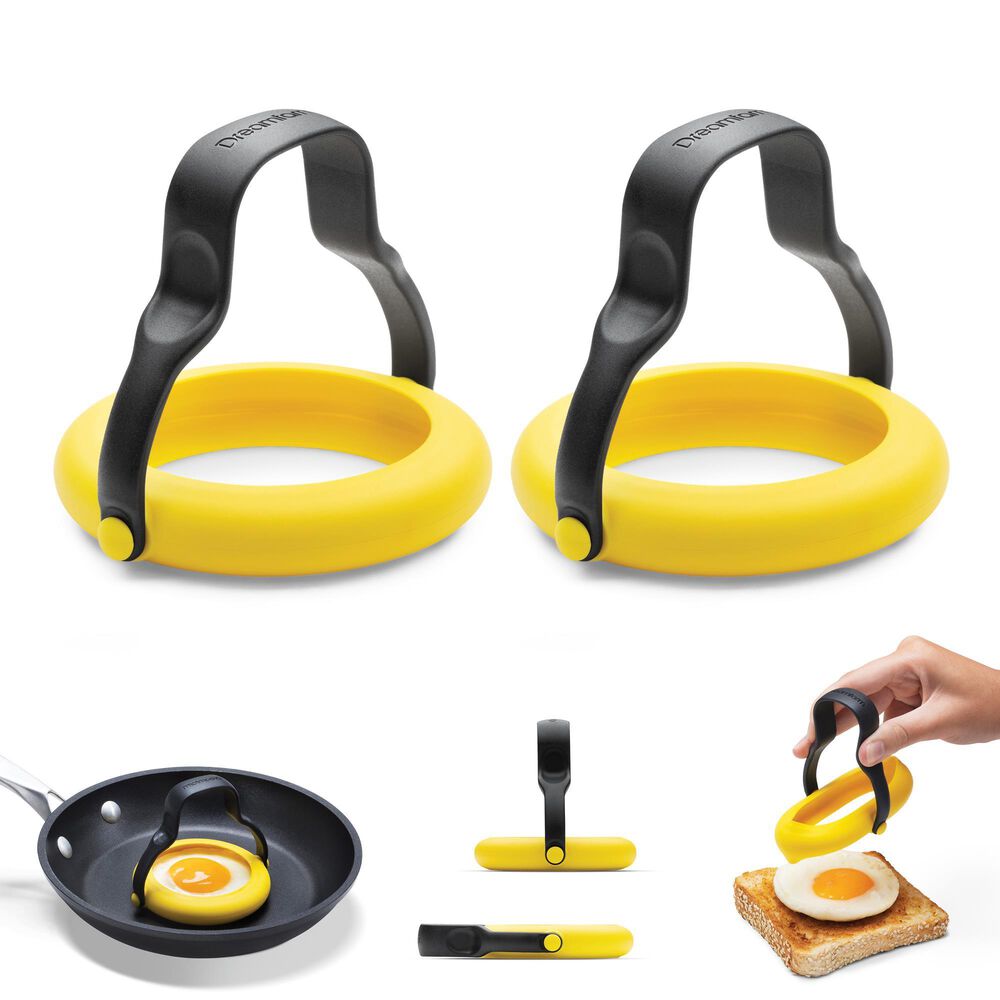 Dreamfarm Flegg Flip Serve Egg Ring in Yellow and Black &#40;Set of 2&#41;, , large