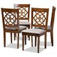 Baxton Studio Lylah Dining Chair in Grey and Walnut (Set of 4), , large