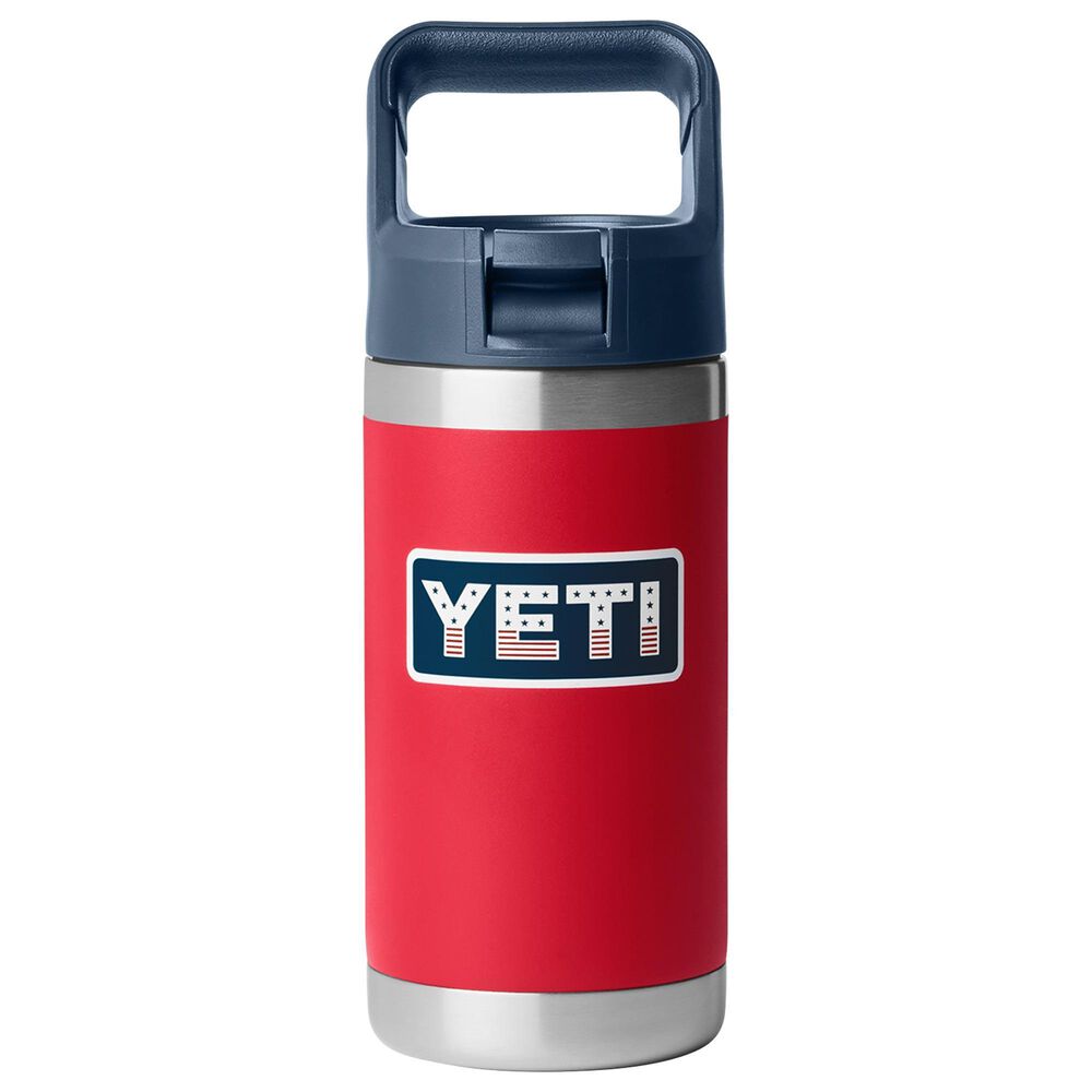 YETI Rambler Jr. 12 Oz Kids Water Bottle with Straw Cap in Red, Navy and Badge, , large