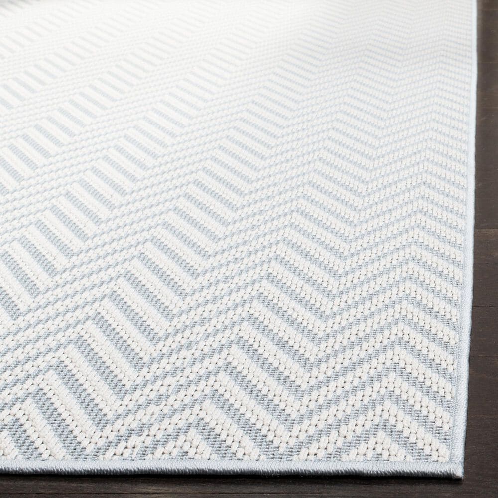 Safavieh Bermuda Chevron 5&#39;3&quot; x 7&#39;6&quot; Light Blue and Cream Indoor/Outdoor Area Performance Rug, , large