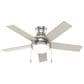Hunter Aren Low Profile 44" Ceiling Fan with LED Lights in Brushed Nickel, , large