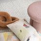 Teak Interiors Upholstered Stool in Pink, , large