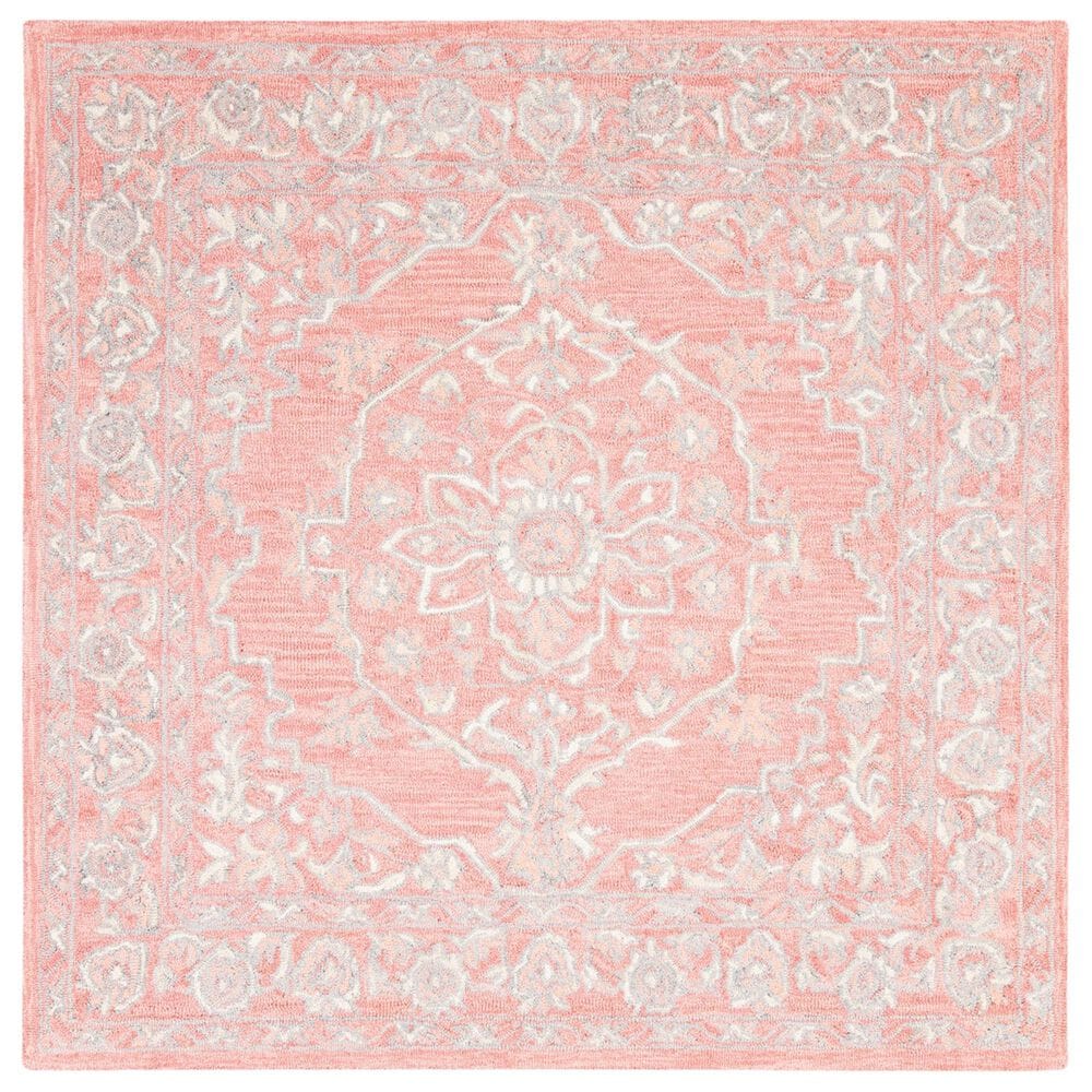 Safavieh Micro-Loop Oriental 5" Square Pink and Ivory Area Rug, , large