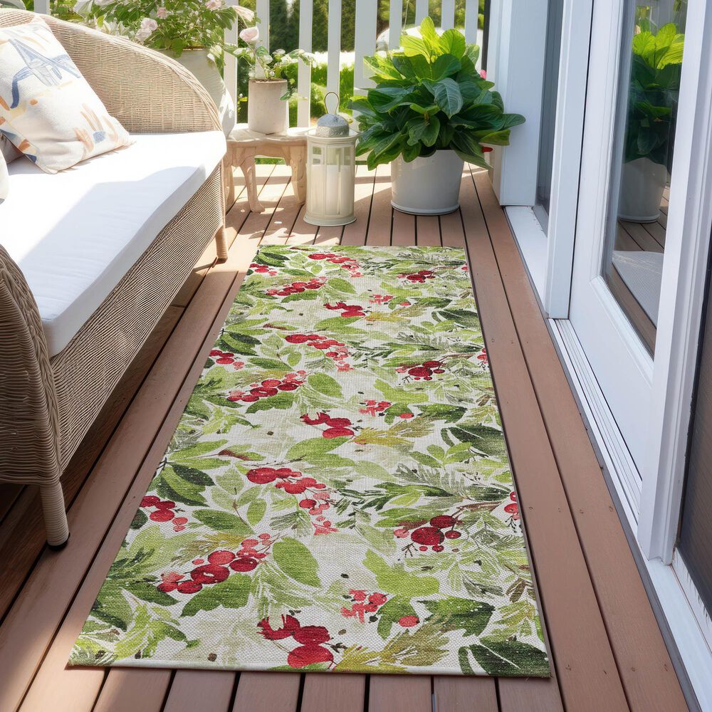 Dalyn Rug Company Wonderland WN24 2&#39;3&quot; x 7&#39;6&quot; Aloe Indoor/Outdoor Runner, , large