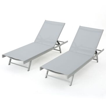 Noble House Castiel Patio Chaise Lounge in Dark Grey (Set of 2), , large