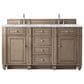 James Martin Vanities Bristol 60" Double Bathroom Vanity in Whitewashed Walnut with 3 cm Carrara White Marble Top and Rectangular Sinks, , large