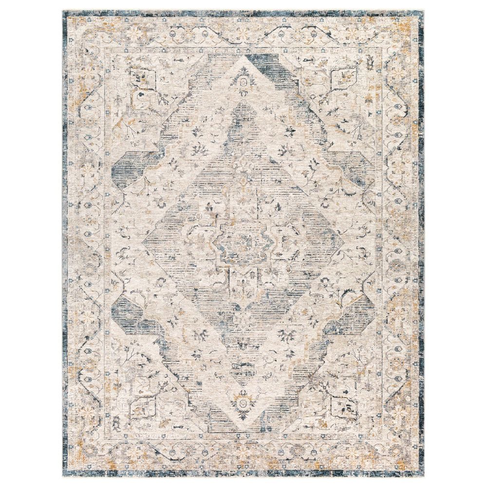 Surya Cardiff CDF-2303 Medium Gray, Light Blue, Mustard and Dark Blue 2&#39;7&quot; x 3&#39;11&quot; Area Rug, , large