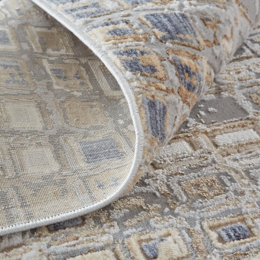 Feizy Laina 39G0F 3&#39; x 5&#39; Beige and Gray Area Rug, , large