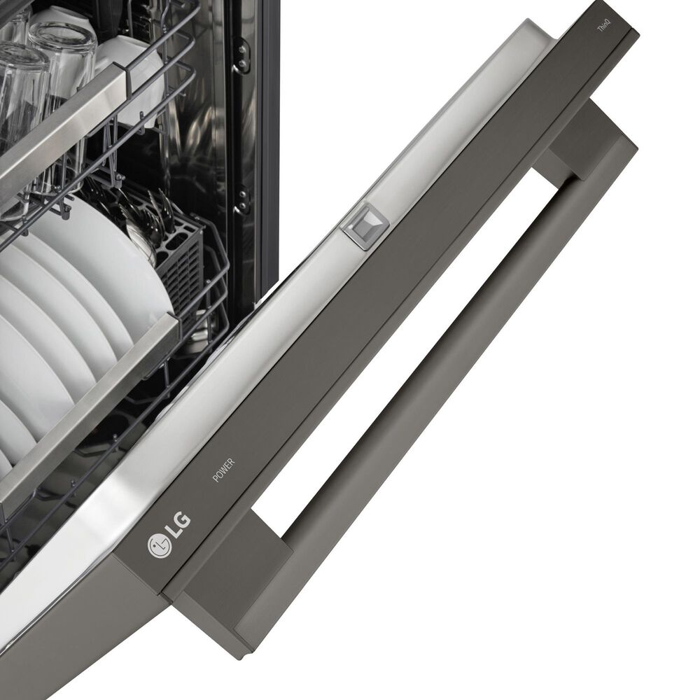 LG 24" Built-In Bar Handle Dishwasher with 3rd Rack in Black Stainless Steel, , large