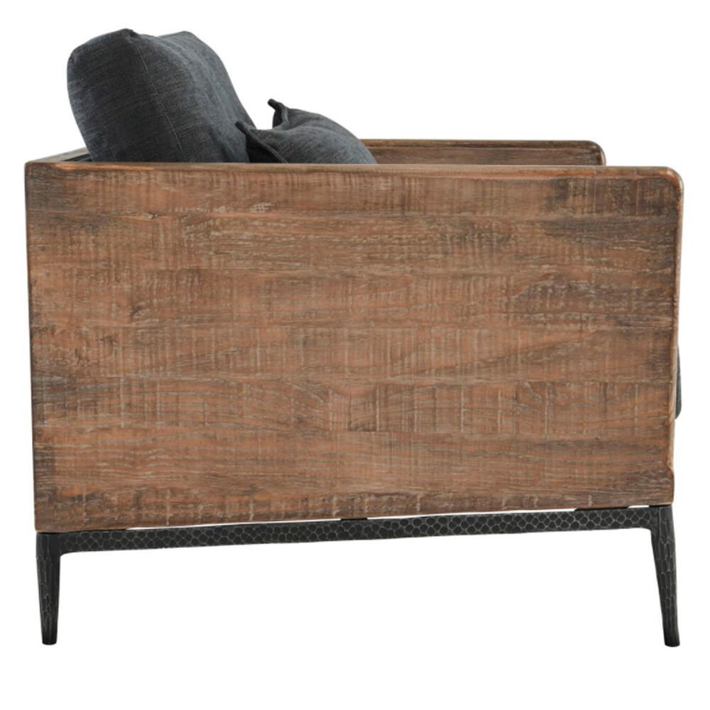 Classic Home Modern Farmhouse Renfro Chair in Navy and Reclaimed Pine, , large