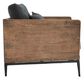 Classic Home Modern Farmhouse Renfro Chair in Navy and Reclaimed Pine, , large